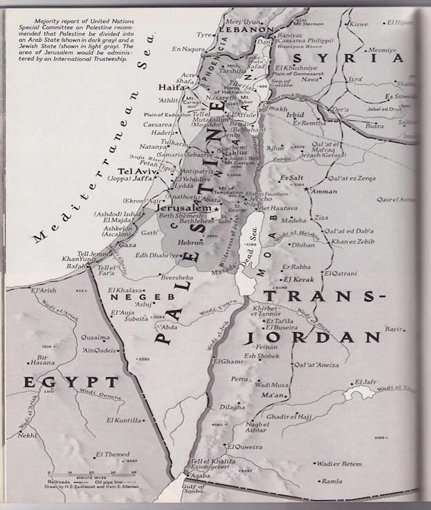 Carte de la palestine en 1947