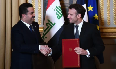 Emmanuel Macron a accueilli le Mremier ministre Irakien Mohammed Shia Al-Sudani à l'Elysée